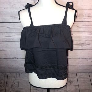 AEO XS Gray Crop Top Tie Tanktop